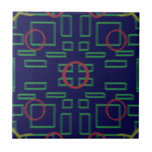 Kreise auf blaugrüne Geometrie Fliese