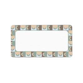 Kreise auf dem Etikett "Mute Brown" und "Green Add Adressaufkleber