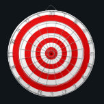 Kreise auf der Roten und Weißen Karte Dartscheibe<br><div class="desc">Abstrakte Kunst mit kreisgeometrischen Formen in Rot und Weiß.</div>
