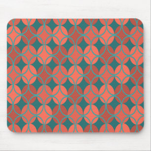 Kreise auf Kreisläufen - Aquamarin und orange Mousepad