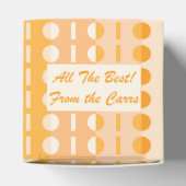 Kreise auf Streifen Orange Peach Ombre Herz Geschenkschachtel (Oben)