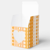 Kreise auf Streifen Orange Peach Ombre Herz Geschenkschachtel (Geöffnet)