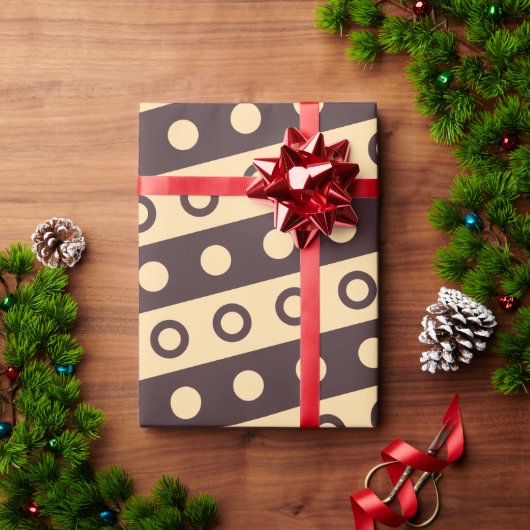 Kreise Beige Schokolade Minimales Muster Geschenkpapier (Feiertagsgeschenk)