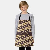 Kreise Beige Schokolade Minimales Muster Schürze (Getragen)