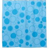 Kreise, Blasen, Blau und Cyan Duschvorhang (Vorderseite)