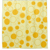 Kreise, Blasen, Gelb und Zitrone Duschvorhang (Vorderseite)