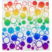Kreise, Blasen, Regenbogenfarben Duschvorhang (Vorderseite)
