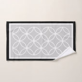 Kreise Blätter Diamanten schwarz grau weiß Badhandtuch Set (Handtuch)