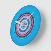 Kreise - Blau rosa Runde Wanduhr (Winkel)