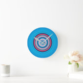 Kreise - Blau rosa Runde Wanduhr (Zuhause)