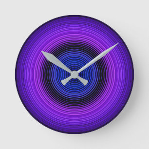 Kreise - Blau Runde Wanduhr