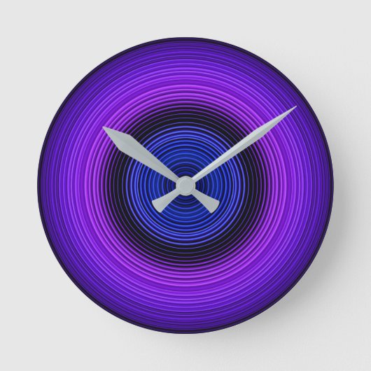 Kreise - Blau Runde Wanduhr (Vorderseite)