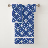 Kreise, Blütenblätter, blau und weiß Badhandtuch Set (Insitu)