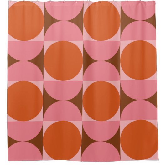 Kreise des mittleren Jahrhunderts und halbe Kreise Duschvorhang (Vorderseite)