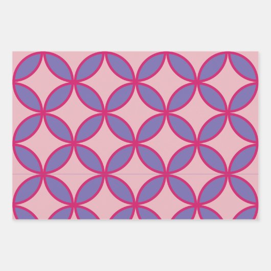 Kreise Diamanten Blume Muster Set 3 Geschenkpapier Set (Vorderseite)