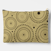 Kreise, die Schwarz auf hellen Gold gestalten Zubehörtasche (Rückseite)