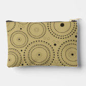 Kreise, die Schwarz auf hellen Gold gestalten Zubehörtasche (Rückseite)