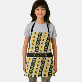 Kreise Gelbes Schwarzes Minimales Muster Schürze (Insitu)
