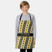 Kreise Gelbes Schwarzes Minimales Muster Schürze (Getragen)