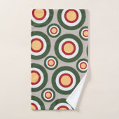 Kreise Graues Grünes Minimales Muster Badhandtuch Set (Handtuch)