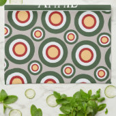 Kreise Graues Grünes Minimales Muster Geschirrtuch (Gefaltet)