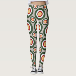 Kreise Graues Grünes Minimales Muster Leggings