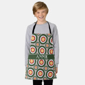 Kreise Graues Grünes Minimales Muster Schürze (Getragen)