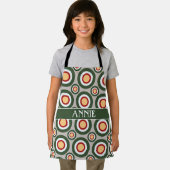 Kreise Graues Grünes Minimales Muster Schürze (Insitu)