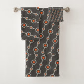 Kreise Graues Orange Minimales Muster Badhandtuch Set (Insitu)