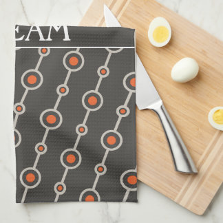 Kreise Graues Orange Minimales Muster Geschirrtuch