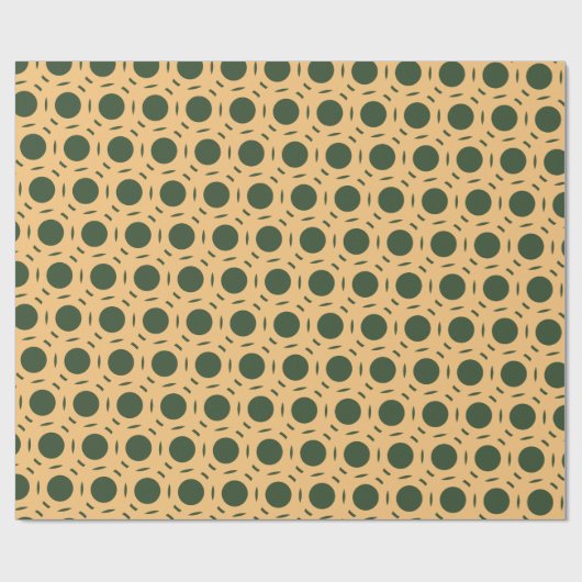 Kreise Grün Gelbgelbes Minimalmuster Geschenkpapier (Flach)