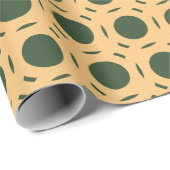 Kreise Grün Gelbgelbes Minimalmuster Geschenkpapier (Rolleneckpunkt)