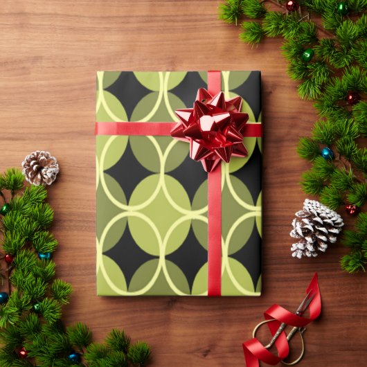 Kreise - grün und gelb geschenkpapier (Feiertagsgeschenk)