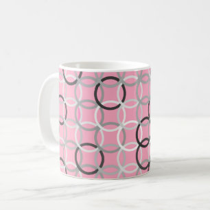 Kreise im Mid-Century-Modern-Stil, korallenrosa un Kaffeetasse