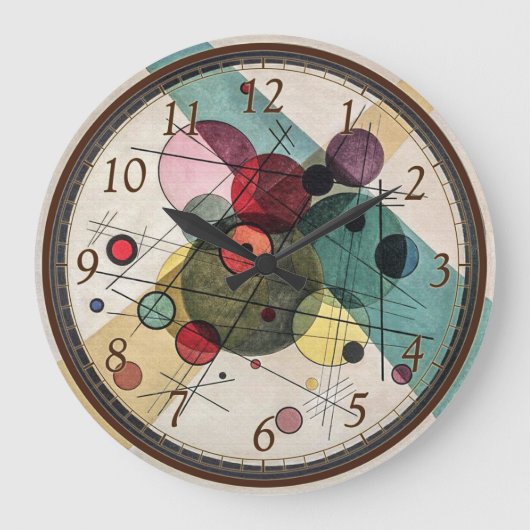 Kreise in einem Kreis - Kandinsky Große Wanduhr (Vorderseite)