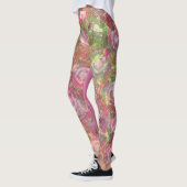 Kreise in Pinseln und Grüntönen Abstrakte Kunst Leggings (Links)