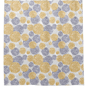 Kreise mit gelber und blauer Leopardenfarbe Duschvorhang