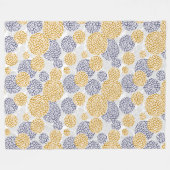 Kreise mit gelber und blauer Leopardenfarbe Fleecedecke (Vorderseite (Horizontal))