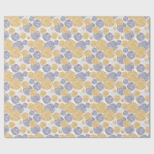 Kreise mit gelber und blauer Leopardenfarbe Geschenkpapier (Flach)