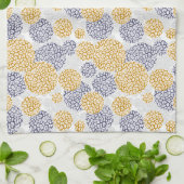 Kreise mit gelber und blauer Leopardenfarbe Geschirrtuch (Gefaltet)
