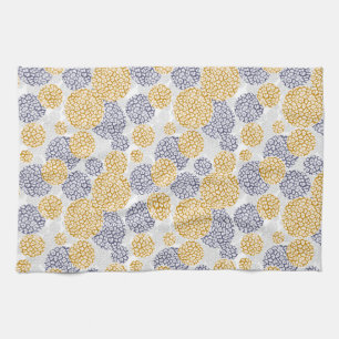 Kreise mit gelber und blauer Leopardenfarbe Geschirrtuch