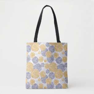 Kreise mit gelber und blauer Leopardenfarbe Tasche