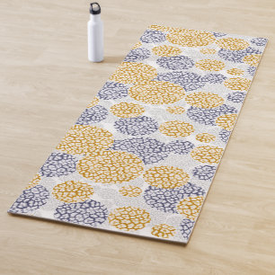Kreise mit gelber und blauer Leopardenfarbe Yogamatte