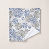 Kreise mit grauem und blauem Leopardendruck Badhandtuch Set (Waschlappen)