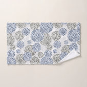 Kreise mit grauem und blauem Leopardendruck Badhandtuch Set (Handtuch)