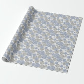 Kreise mit grauem und blauem Leopardendruck Geschenkpapier (Ungerollt)