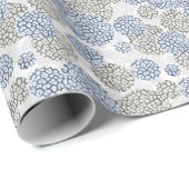 Kreise mit grauem und blauem Leopardendruck Geschenkpapier (Rolleneckpunkt)
