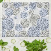 Kreise mit grauem und blauem Leopardendruck Geschirrtuch (Gefaltet)