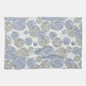Kreise mit grauem und blauem Leopardendruck Geschirrtuch (Horizontal)