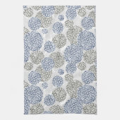 Kreise mit grauem und blauem Leopardendruck Geschirrtuch (Vertikal)